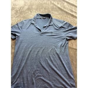 Travis Mathew Polo Shirt Sz Large‎ Short Sleeve Golf Pima blue Heather